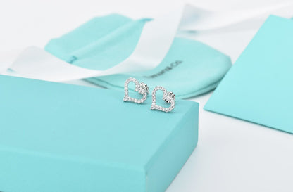 [Lume Jewelry]OPEN HEART STUD DIAMOND EARRINGS