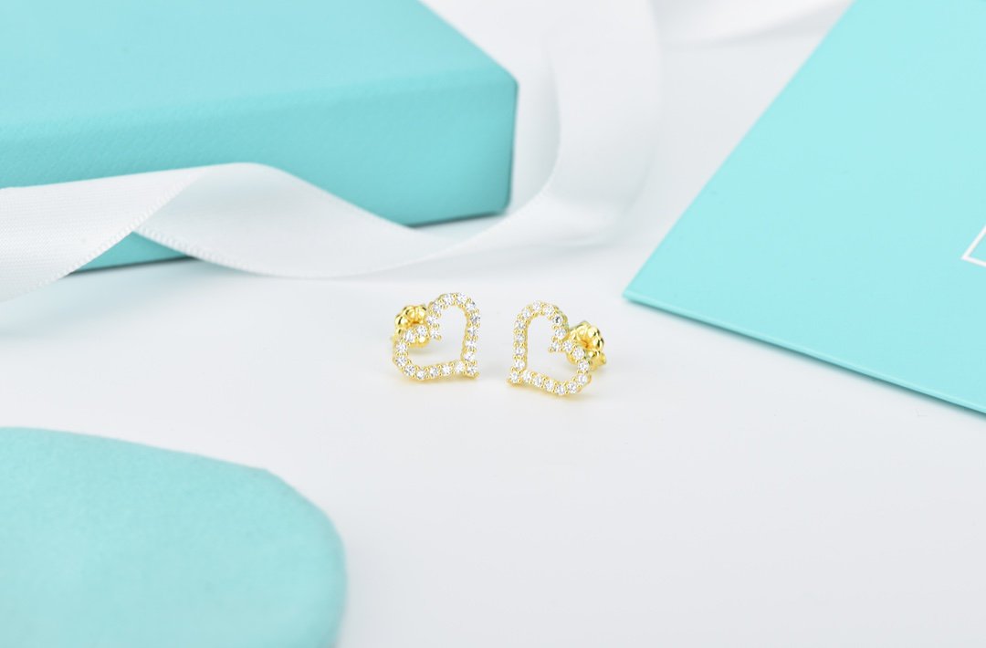[Lume Jewelry]OPEN HEART STUD DIAMOND EARRINGS