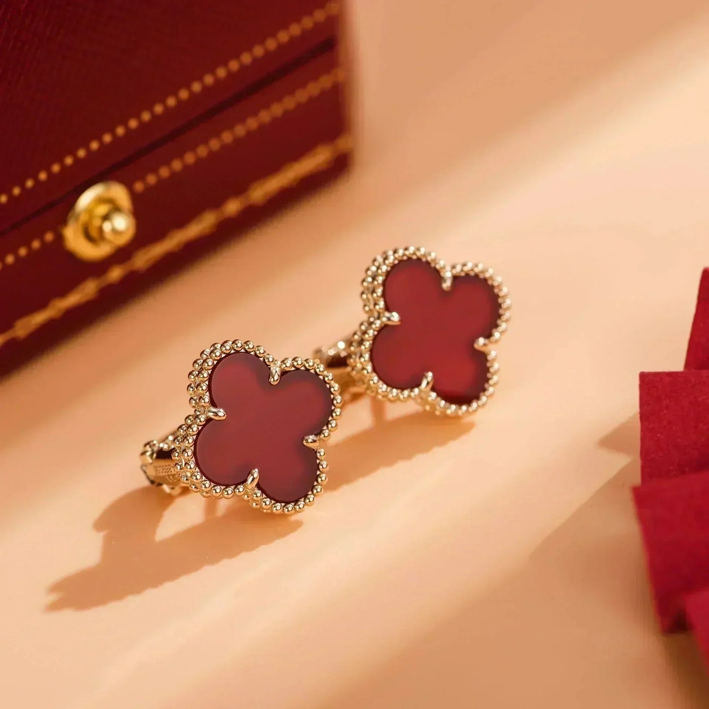 ¡®Lume Jewelry¡¯CLOVER MEDIUM 1 MOTIFS CARNELIAN  EARRINGS