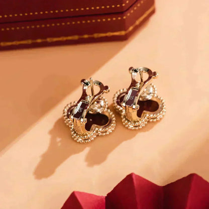 ¡®Lume Jewelry¡¯CLOVER MEDIUM 1 MOTIFS CARNELIAN  EARRINGS