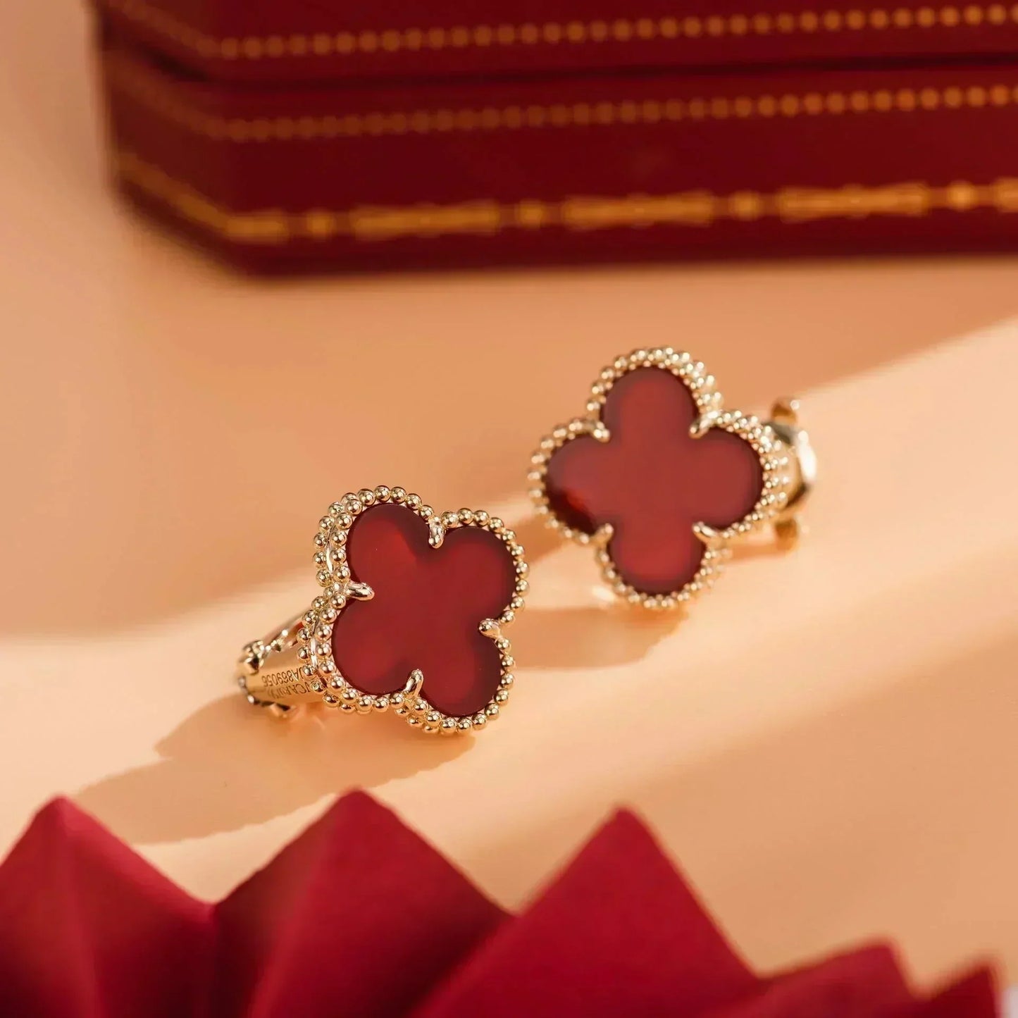 ¡®Lume Jewelry¡¯CLOVER MEDIUM 1 MOTIFS CARNELIAN  EARRINGS