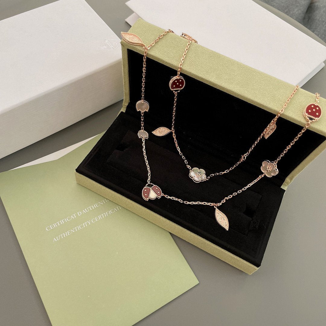 ¡®Lume Jewelry¡¯LUCKY SPRING 15 MOTIFS ROSE GOLD NECKLACE