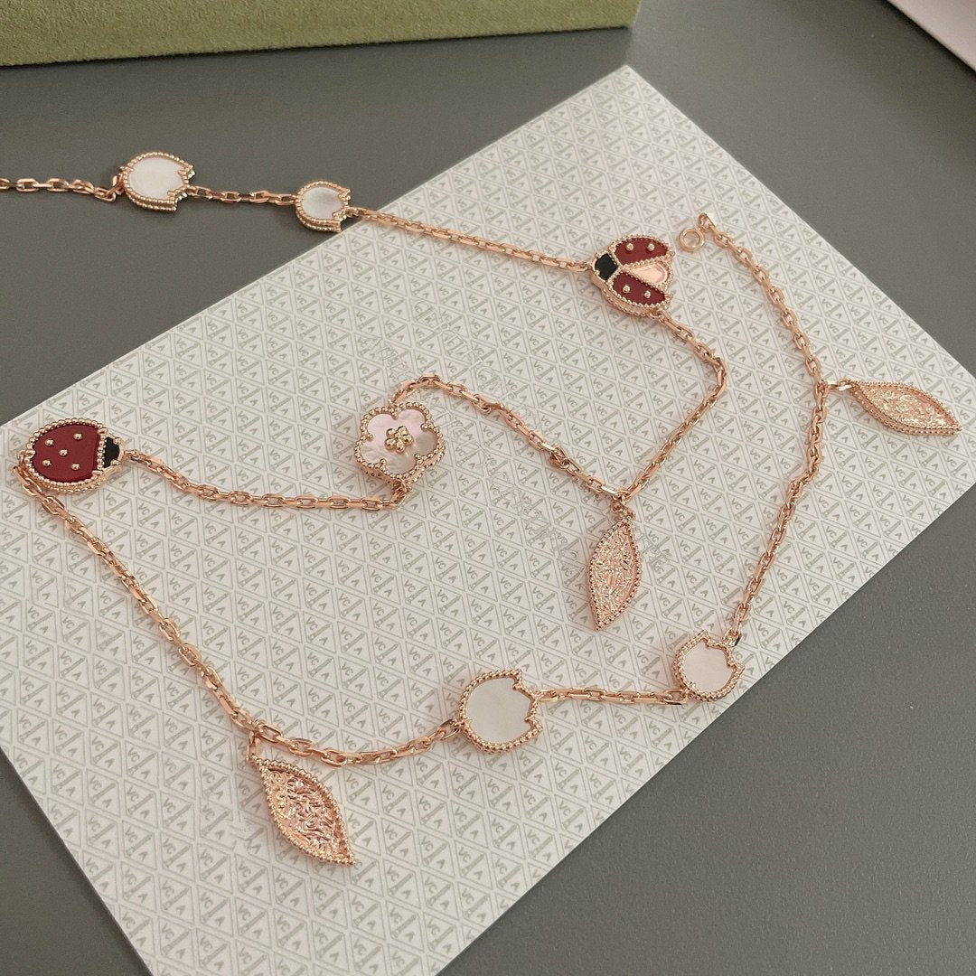 ¡®Lume Jewelry¡¯LUCKY SPRING 15 MOTIFS ROSE GOLD NECKLACE