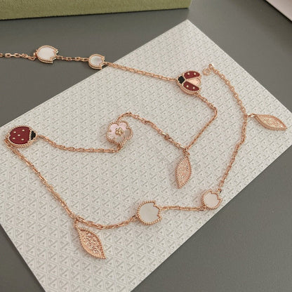 ¡®Lume Jewelry¡¯LUCKY SPRING 15 MOTIFS ROSE GOLD NECKLACE