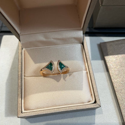 [Lume Jewelry]DREAM MALACHITE DIAMOND OPEN RING