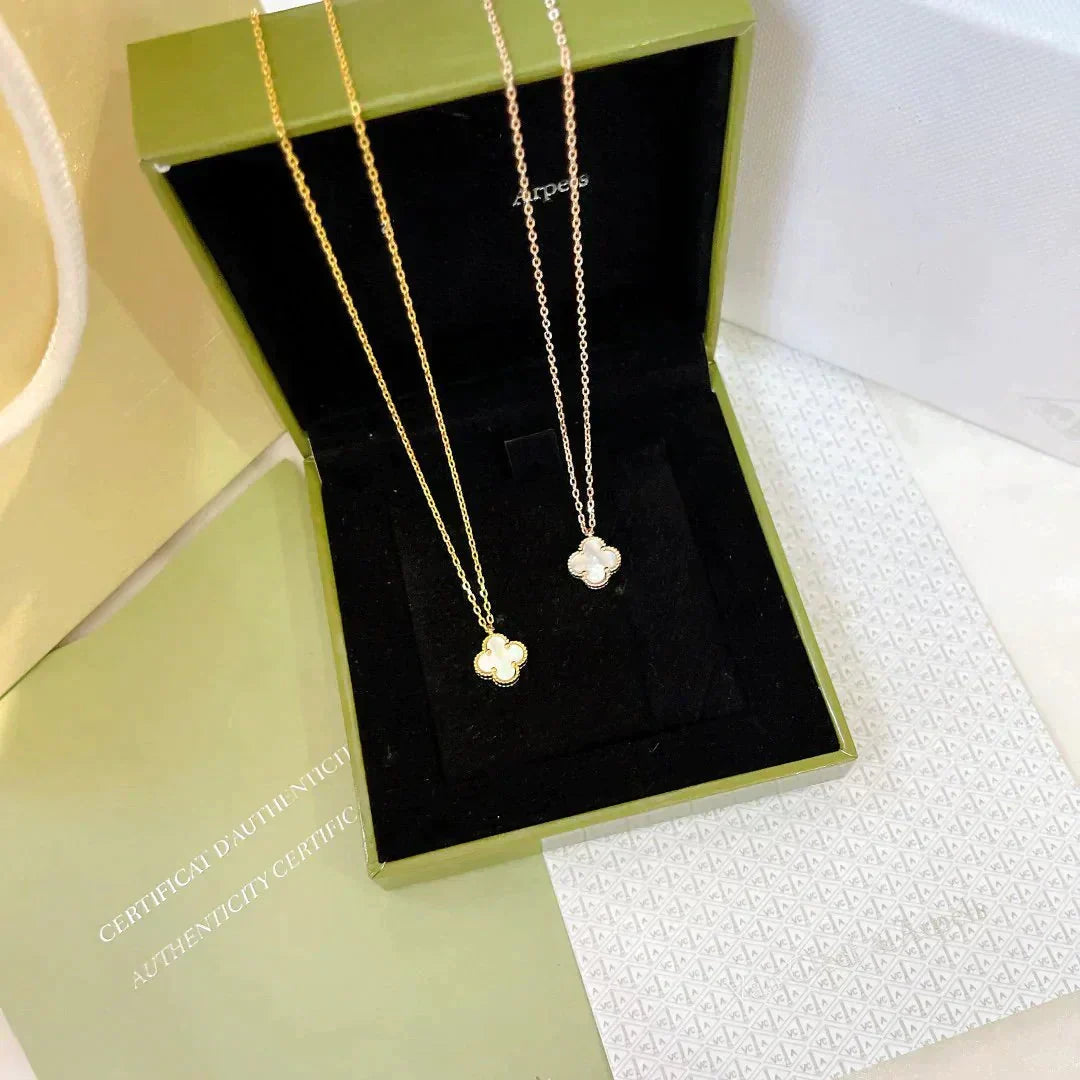 ¡®Lume Jewelry¡¯CLOVER MINI 9.5MM WHITE MOTHER-OF-PEARL NECKLACE