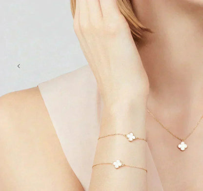 ¡®Lume Jewelry¡¯CLOVER MINI 9.5MM WHITE MOTHER-OF-PEARL NECKLACE