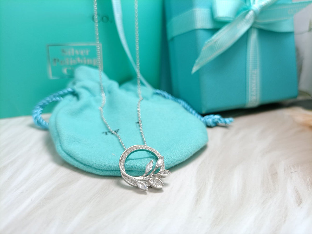 [Lume Jewelry]DIAMOND VINE CIRCLE PENDANT PLATINUM NECKLACE