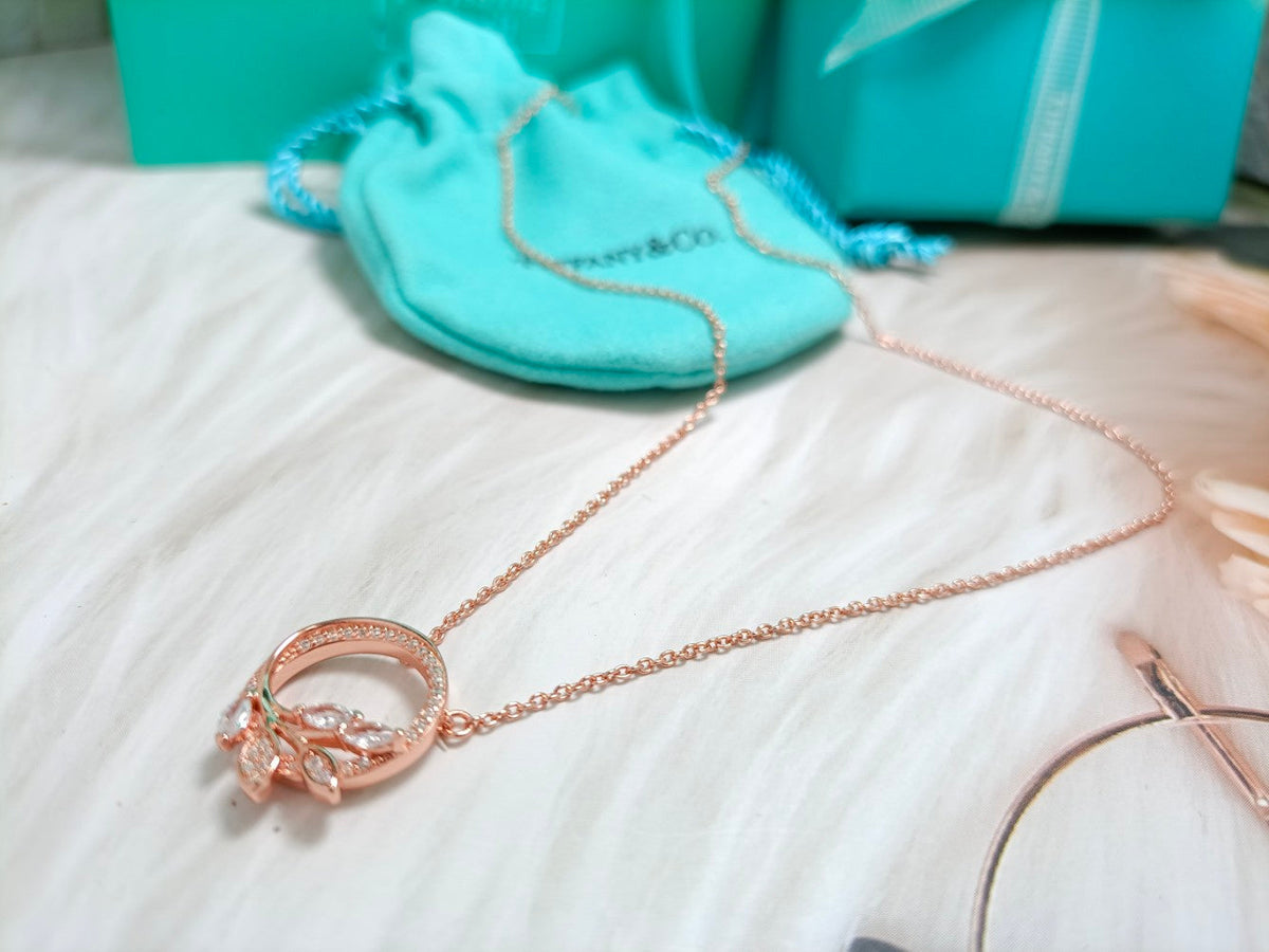 [Lume Jewelry]DIAMOND VINE CIRCLE PENDANT PLATINUM NECKLACE