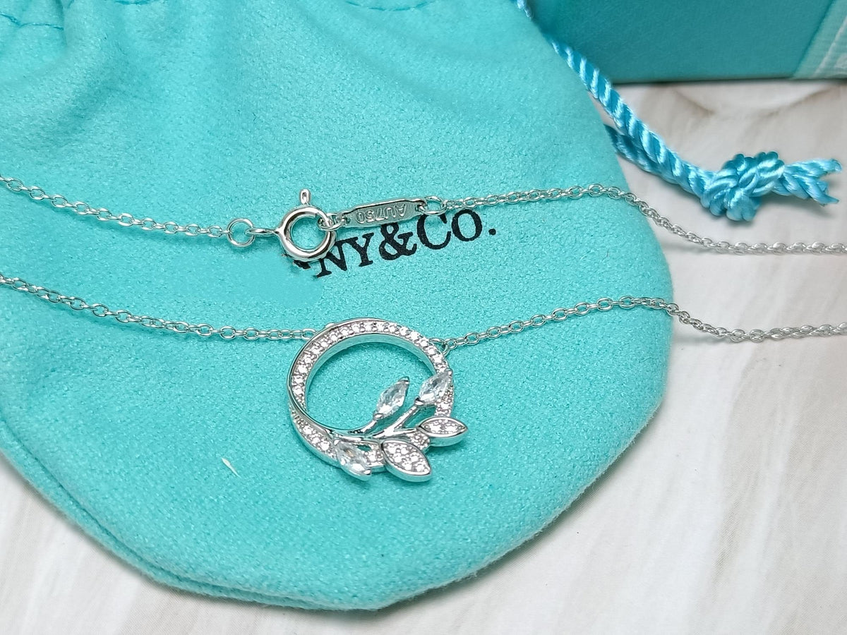 [Lume Jewelry]DIAMOND VINE CIRCLE PENDANT PLATINUM NECKLACE