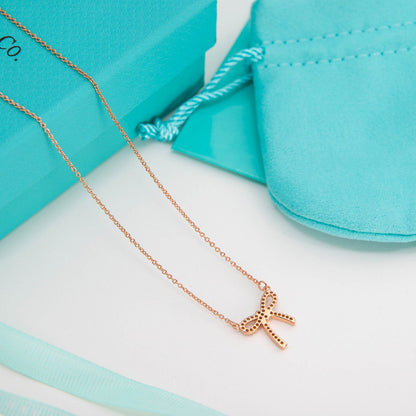 [Lume Jewelry]RIBBON NECKLACE BOW PENDANT DIAMOND CHARM CHAIN