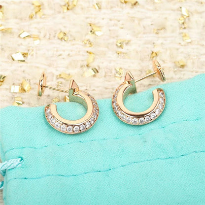 [Lume Jewelry]HOOP EARRINGS IN ROSE GOLD WITH DIAMONDS