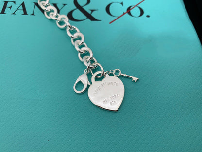 [Lume Jewelry]KEY HEART CARD CHUNKY INTERLOCKING BRACELET LENGTH