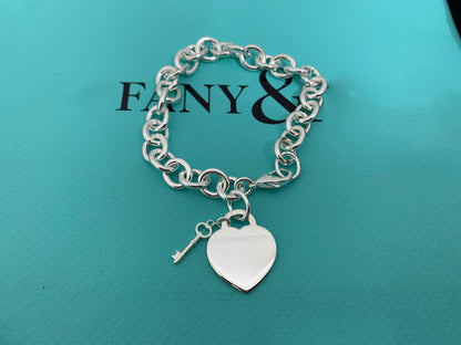 [Lume Jewelry]KEY HEART CARD CHUNKY INTERLOCKING BRACELET LENGTH