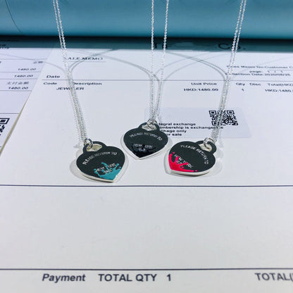 [Lume Jewelry]COLOUR HEART SPLASH TAG NECKLACE