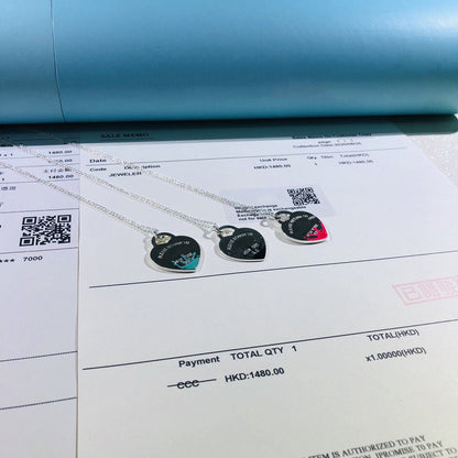 [Lume Jewelry]COLOUR HEART SPLASH TAG NECKLACE