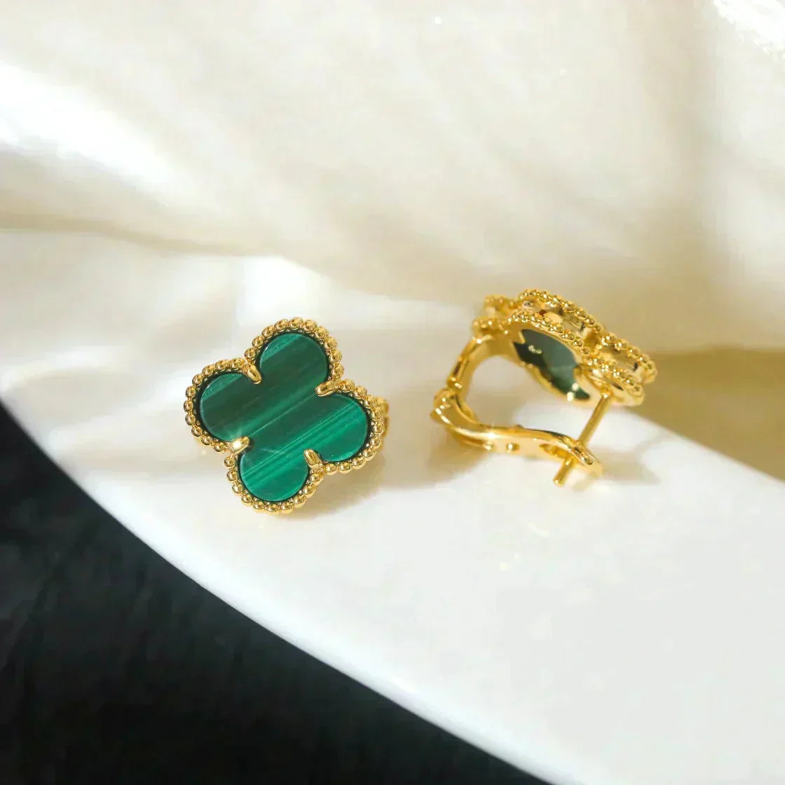 ¡®Lume Jewelry¡¯CLOVER MEDIUM 1 MOTIFS MALACHITE  EARRINGS