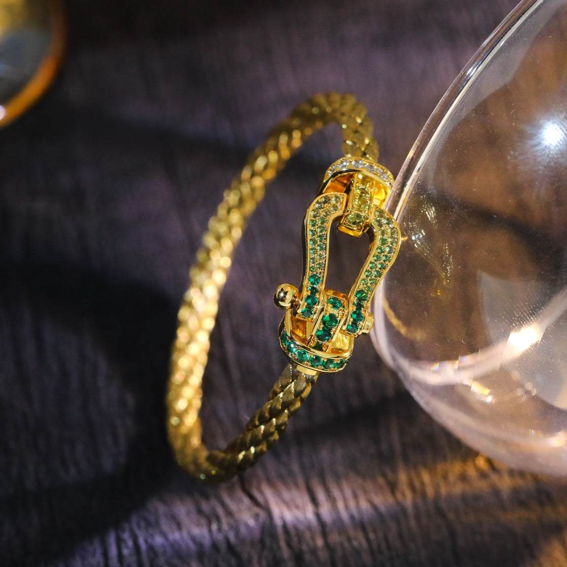 ¡®Lume Jewelry¡¯FORCE 10 GOLD GREEN DIAMOND PAVED