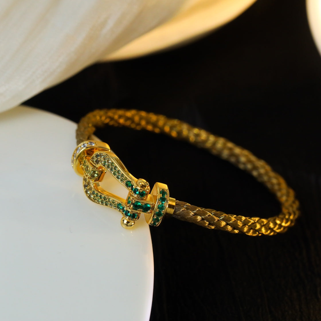 ¡®Lume Jewelry¡¯FORCE 10 GOLD GREEN DIAMOND PAVED