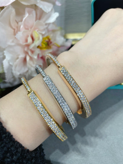 [Lume Jewelry]LOCK BRACELET DIAMOND PAVED