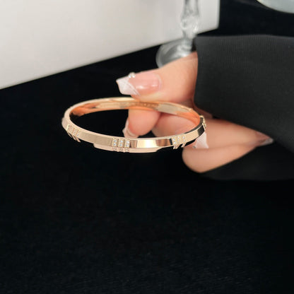 [Lume Jewelry]ATLAS BRACELET 6MM DIAMOND PINK GOLD