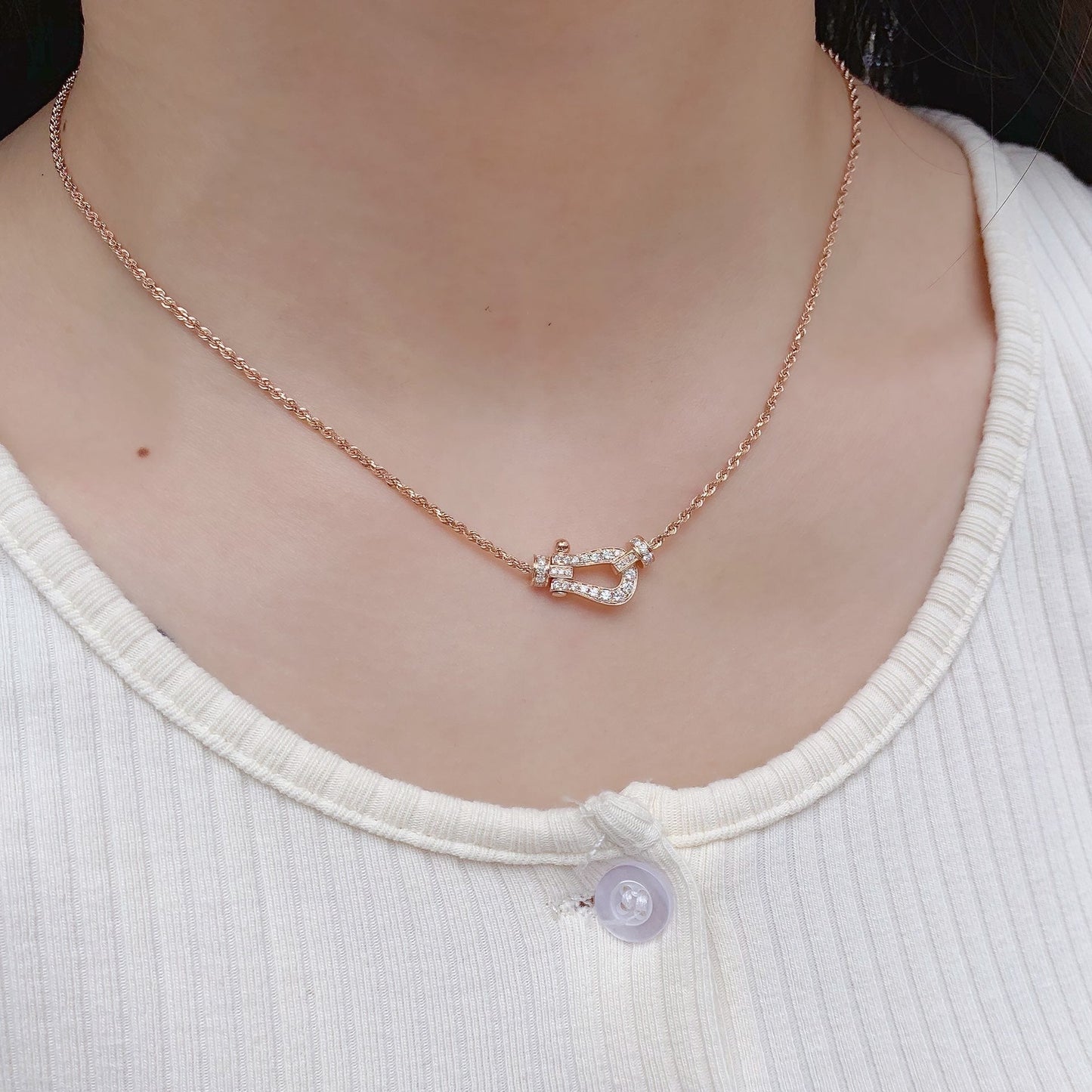 ¡®Lume Jewelry¡¯FORCE 10 PINK GOLD DIAMOND NECKLACE