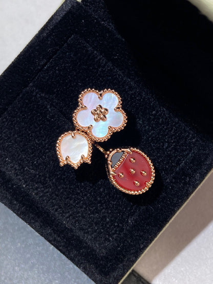 ¡®Lume Jewelry¡¯LUCKY 3 MOTIF ROSE GOLD RING