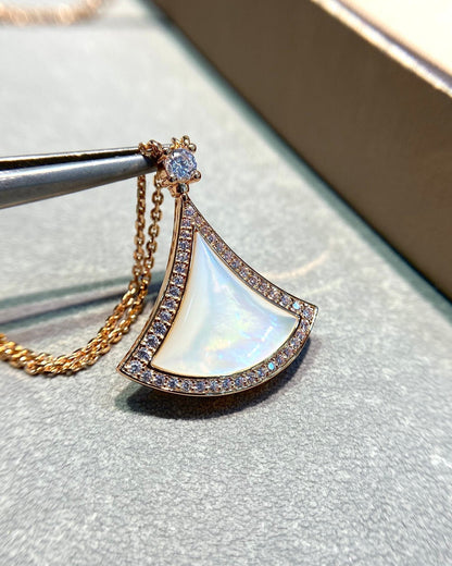 [Lume Jewelry]DREAM MOP DIAMOND PAVED PINK GOLD NECKLACE