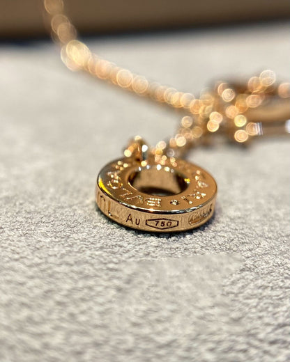 [Lume Jewelry]DREAM MOP DIAMOND PAVED PINK GOLD NECKLACE