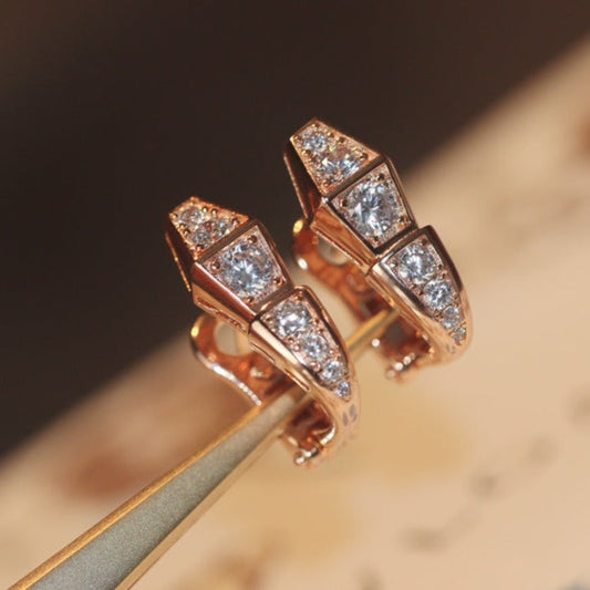 [Lume Jewelry]SERPENT PINK GOLD DIAMOND EARRINGS