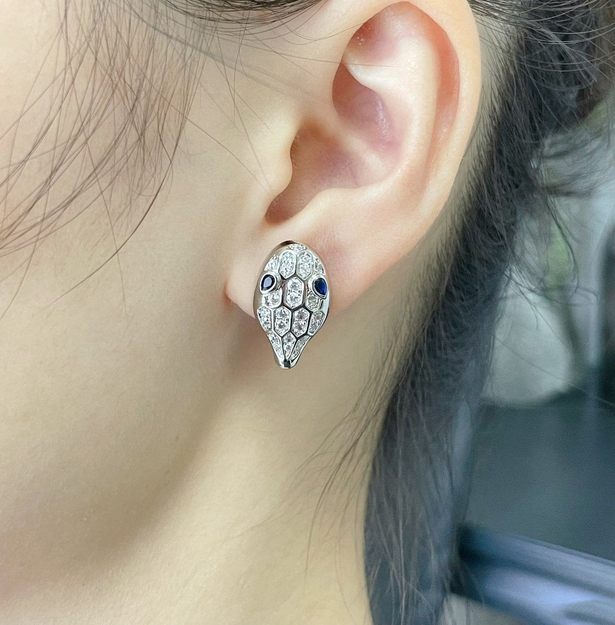 [Lume Jewelry]SERPENT DIAMOND STUD EARRINGS