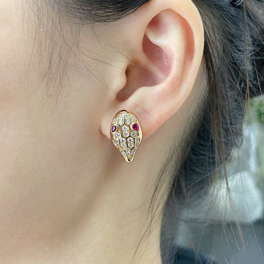 [Lume Jewelry]SERPENT DIAMOND STUD EARRINGS