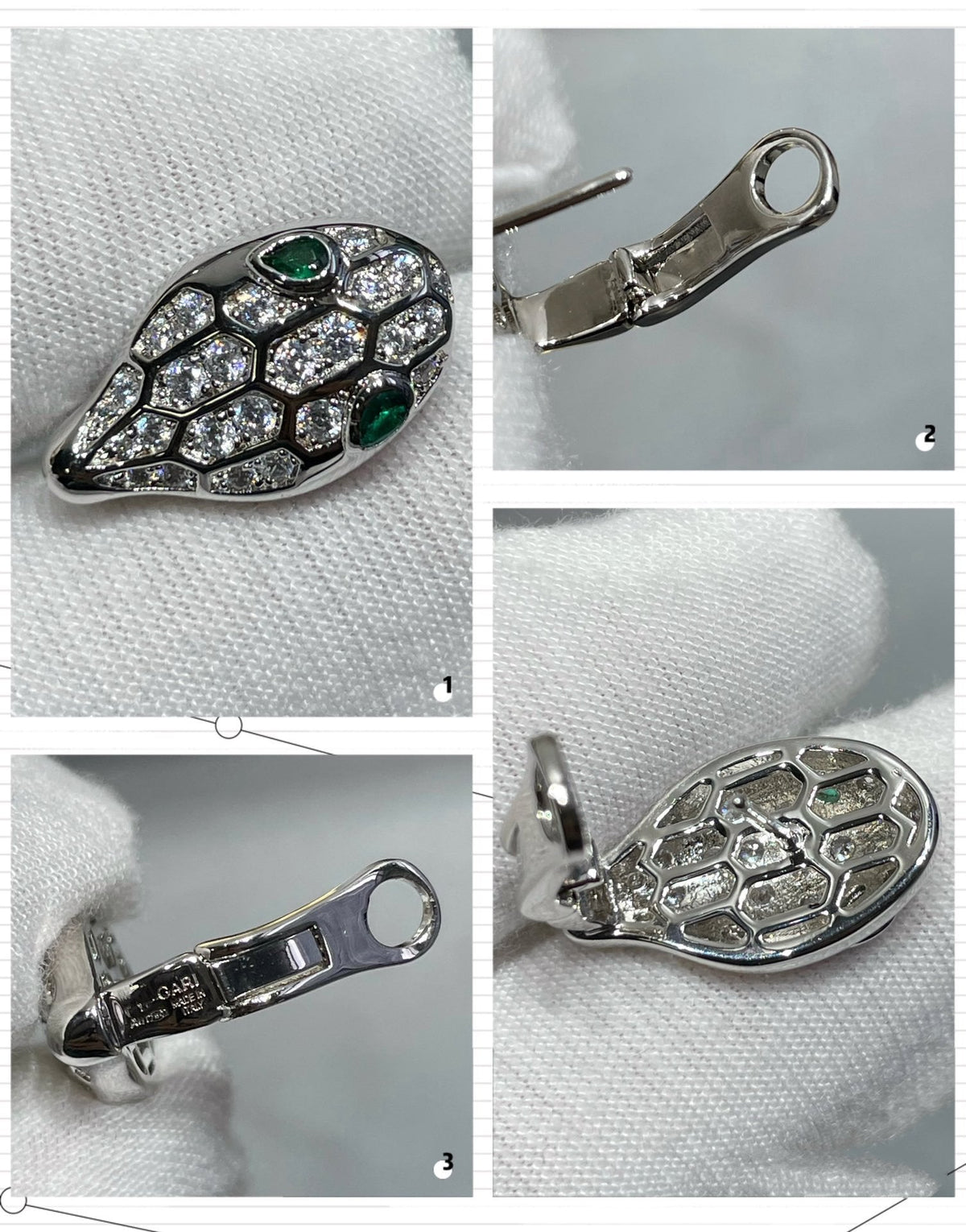 [Lume Jewelry]SERPENT DIAMOND STUD EARRINGS