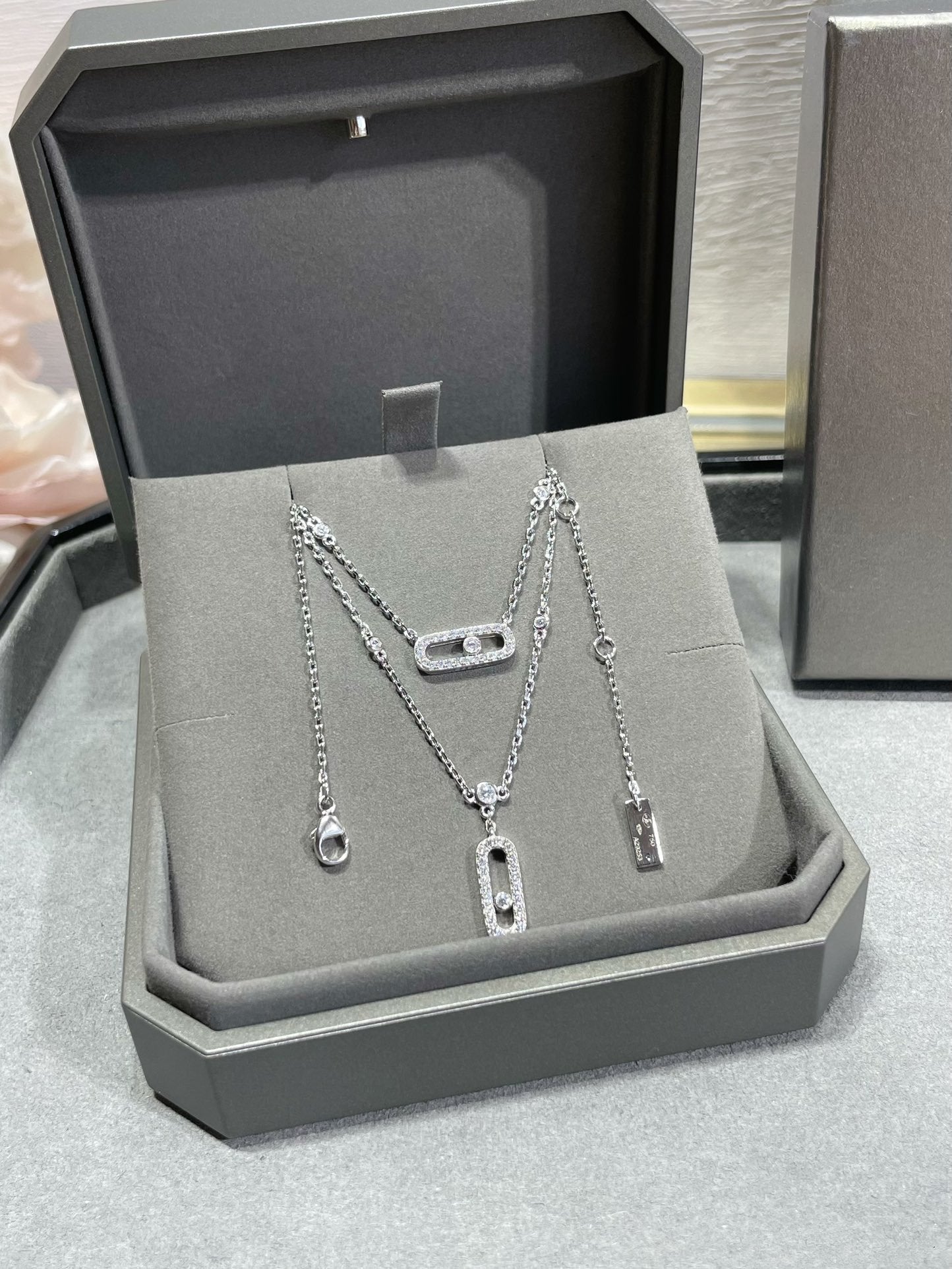 [Lume Jewelry]MOVE 2 ROW DIAMOND NECKLACE