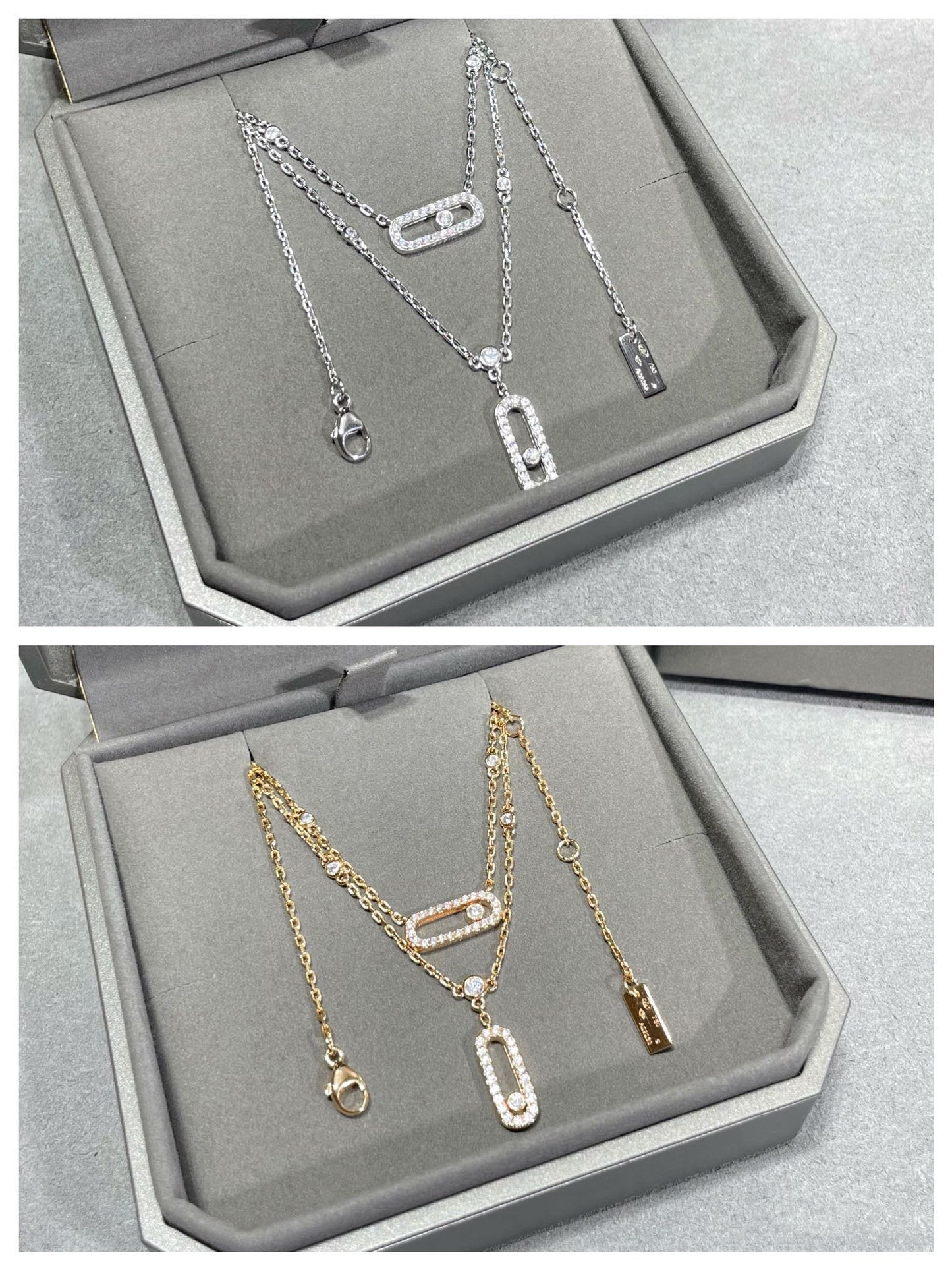 [Lume Jewelry]MOVE 2 ROW DIAMOND NECKLACE