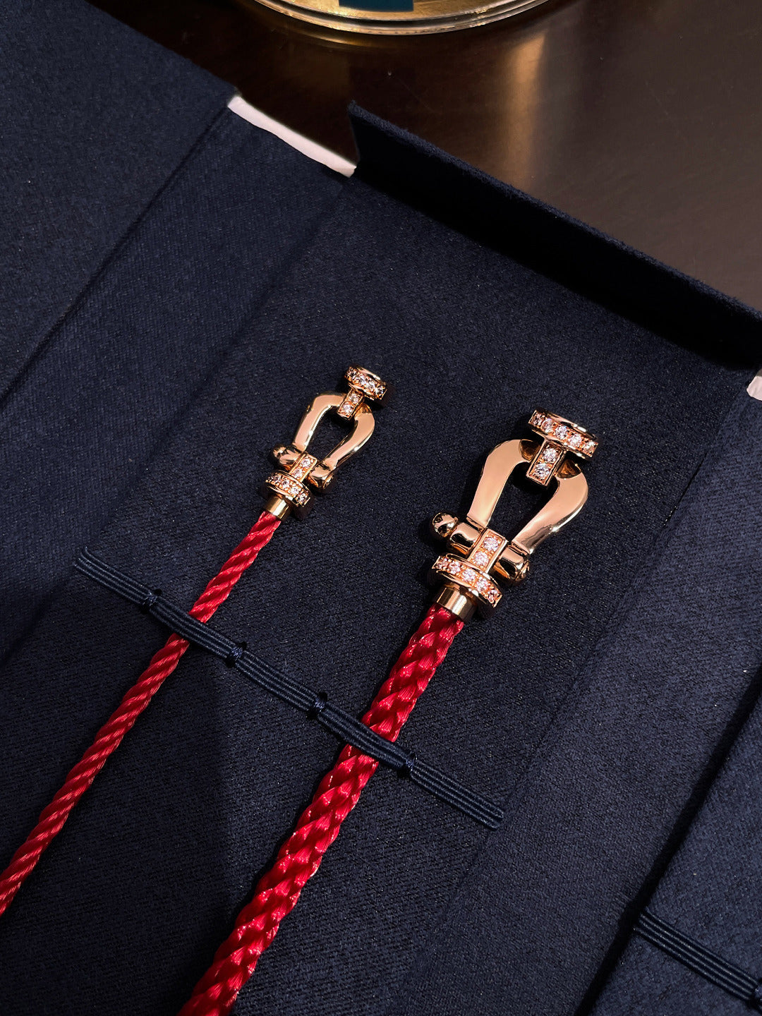 ¡®Lume Jewelry¡¯FORCE 10 HALF DIAMOND PINK GOLD RED CORDERI LARGE AND MEDIUM MODEL