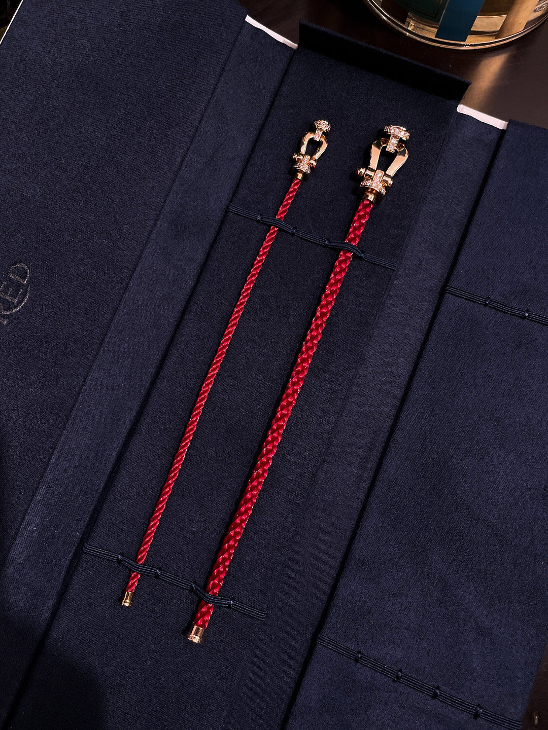 ¡®Lume Jewelry¡¯FORCE 10 HALF DIAMOND PINK GOLD RED CORDERI LARGE AND MEDIUM MODEL