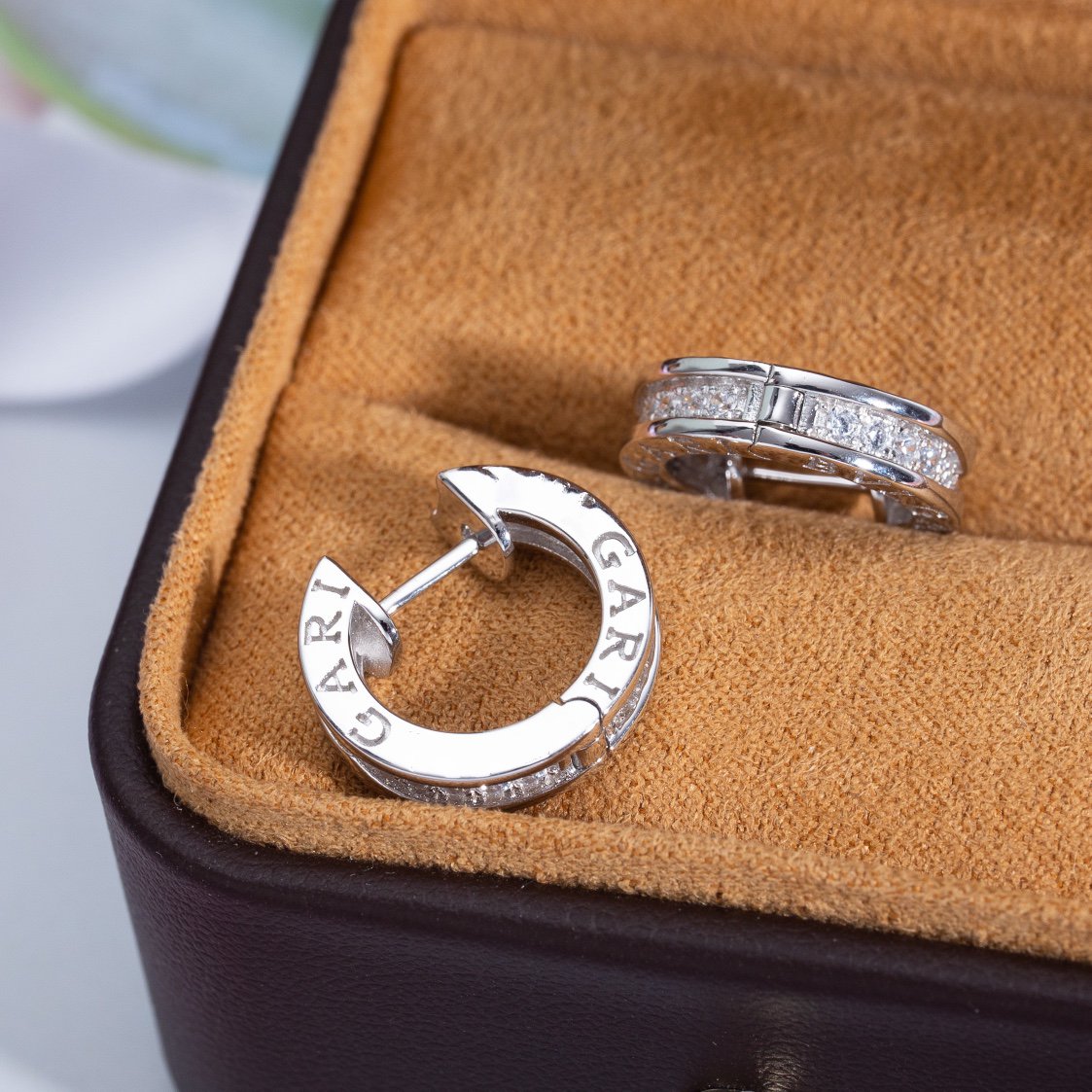 [Lume Jewelry]ZERO 1 MINI SILVER DIAMOND EARRINGS