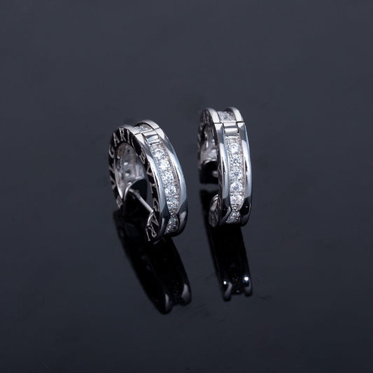 [Lume Jewelry]ZERO 1 MINI SILVER DIAMOND EARRINGS