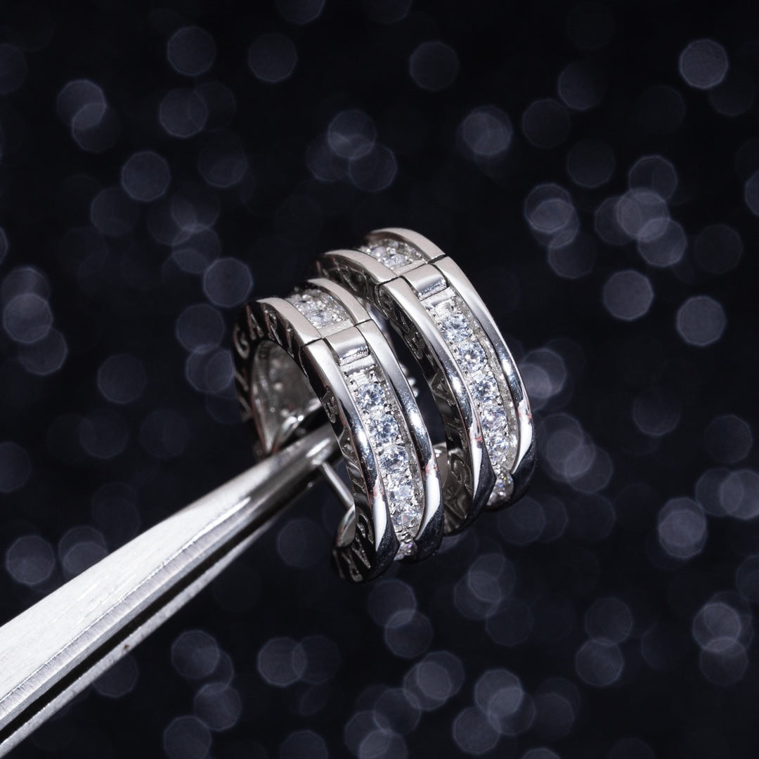 [Lume Jewelry]ZERO 1 MINI SILVER DIAMOND EARRINGS