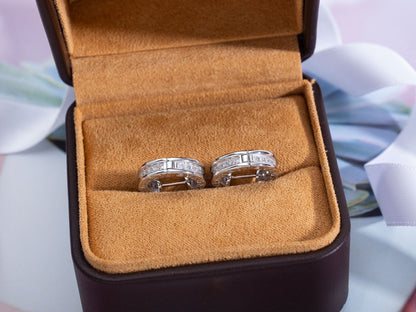 [Lume Jewelry]ZERO 1 MINI SILVER DIAMOND EARRINGS