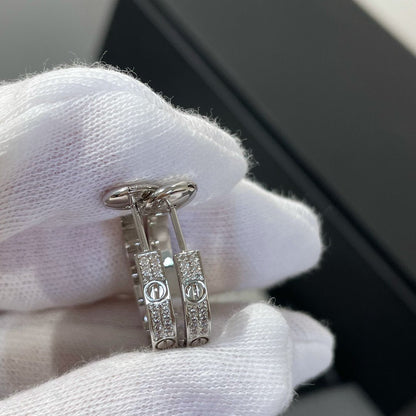 ¡®Lume Jewelry¡¯LOVE DIAMOND SILVER HOOP EARRINGS