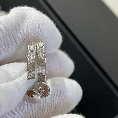 ¡®Lume Jewelry¡¯LOVE DIAMOND SILVER HOOP EARRINGS