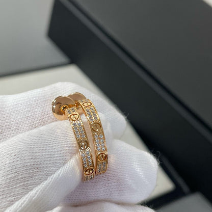 ¡®Lume Jewelry¡¯LOVE DIAMOND PINK GOLD HOOP EARRINGS