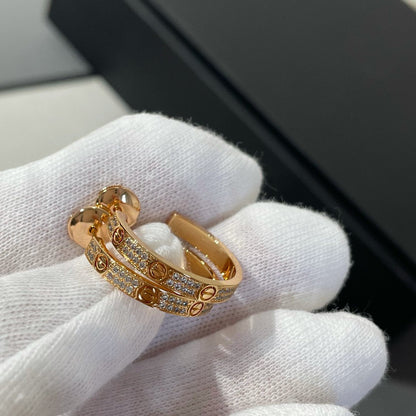 ¡®Lume Jewelry¡¯LOVE DIAMOND PINK GOLD HOOP EARRINGS