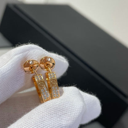¡®Lume Jewelry¡¯LOVE DIAMOND PINK GOLD HOOP EARRINGS