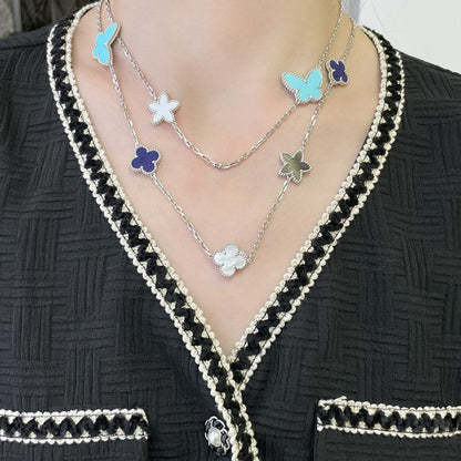 ¡®Lume Jewelry¡¯LUCKY CLOVER SILVER 11 MOTIF NECKLACE