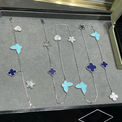 ¡®Lume Jewelry¡¯LUCKY CLOVER SILVER 11 MOTIF NECKLACE