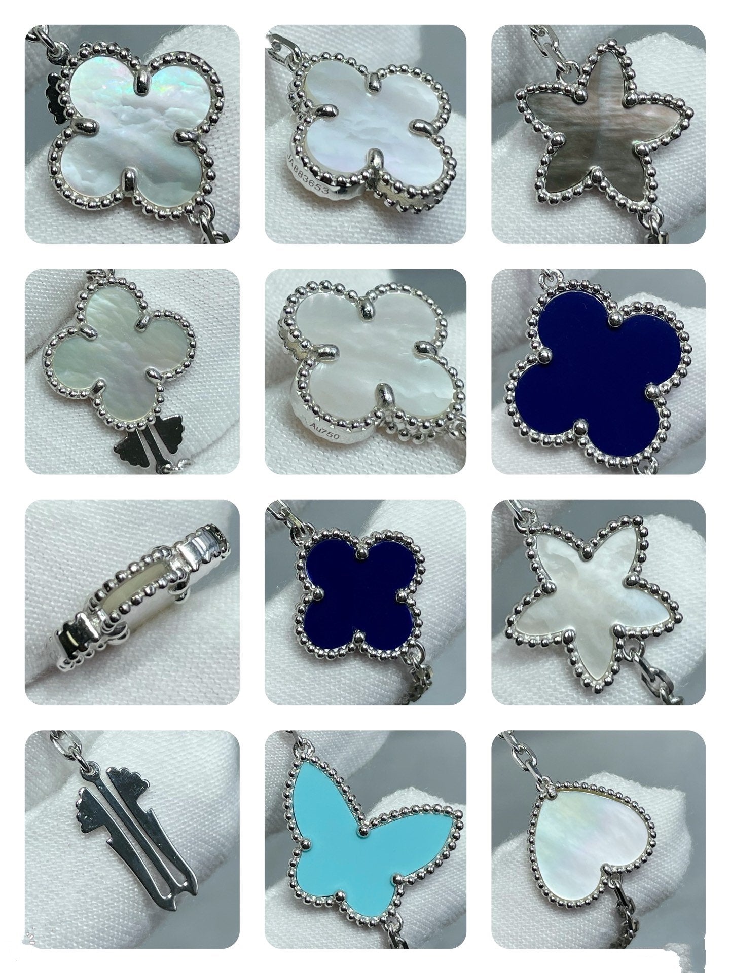 ¡®Lume Jewelry¡¯LUCKY CLOVER SILVER 11 MOTIF NECKLACE