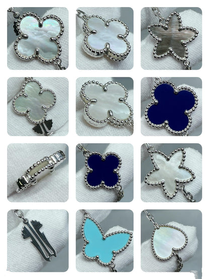 ¡®Lume Jewelry¡¯LUCKY CLOVER SILVER 11 MOTIF NECKLACE